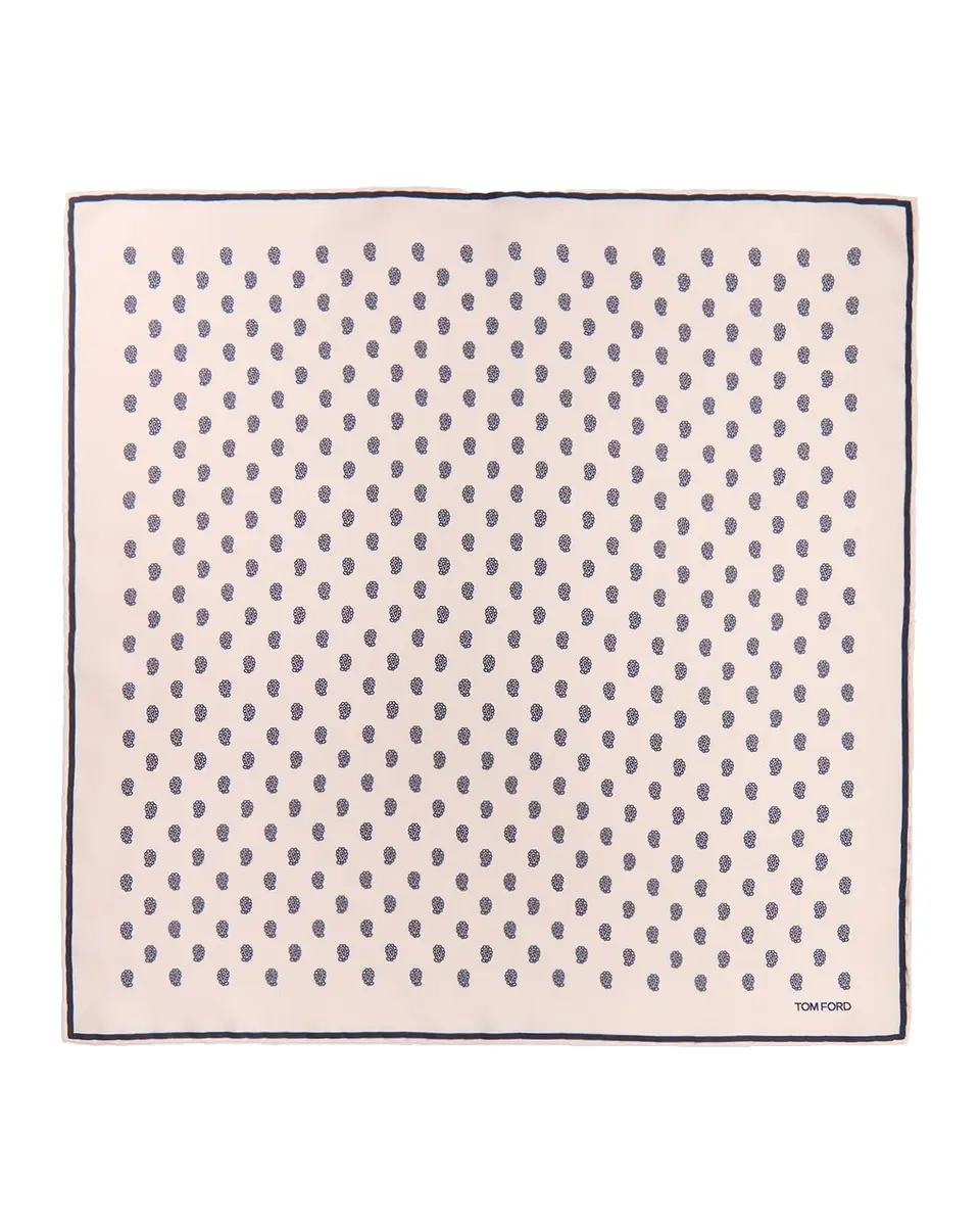 Tom Ford Men's Micro Paisley-Print Silk Pocket Square | Thumbnail 3