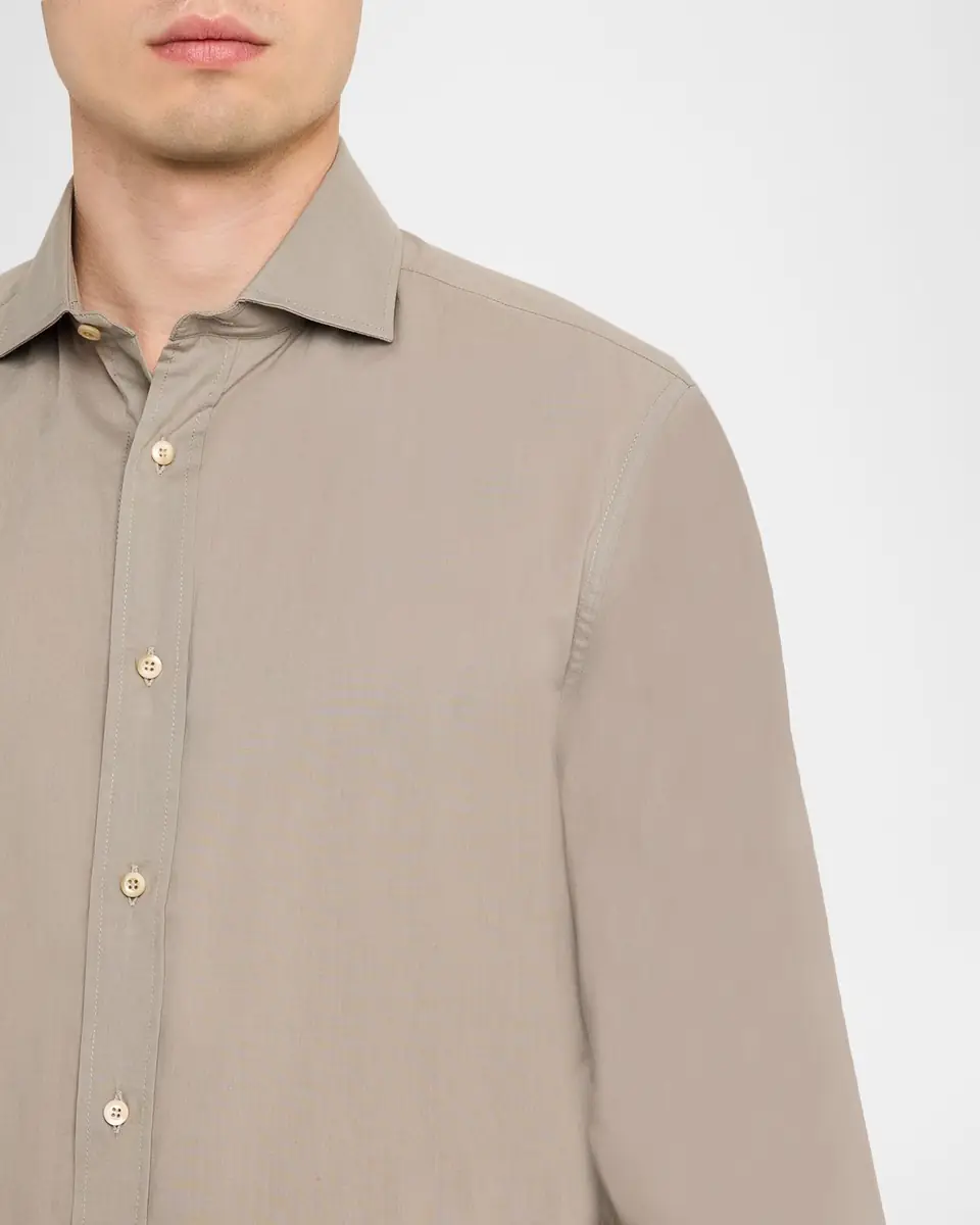Brunello Cucinelli Men's Cotton Classic Fit Button-Down Shirt | Thumbnail 5 Brunello Cucinelli Men's Cotton Classic Fit Button-Down Shirt | Thumbnail 5