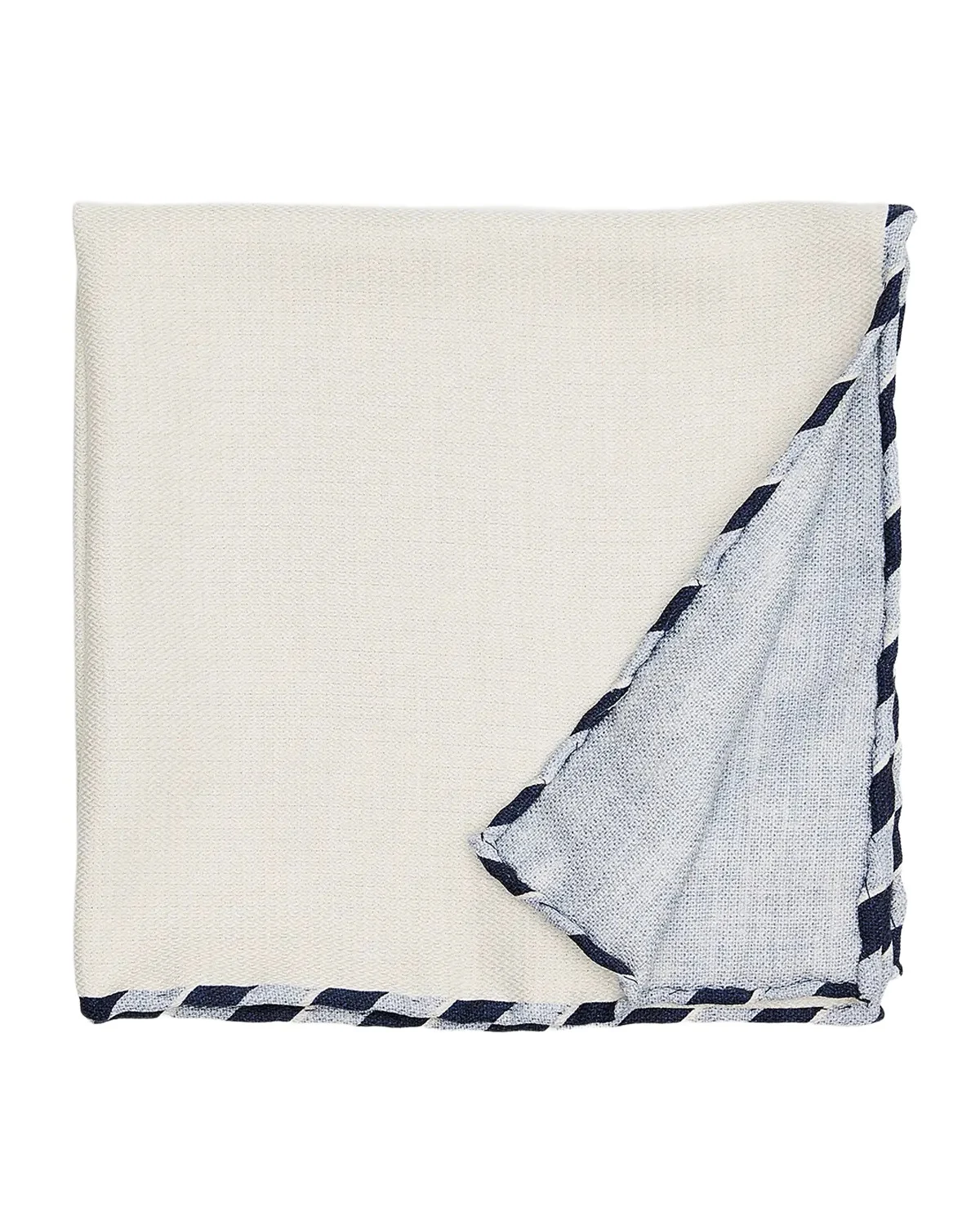 Men's Double-Face Stripe-Trim Silk Pocket Square Men's Double-Face Stripe-Trim Silk Pocket Square
