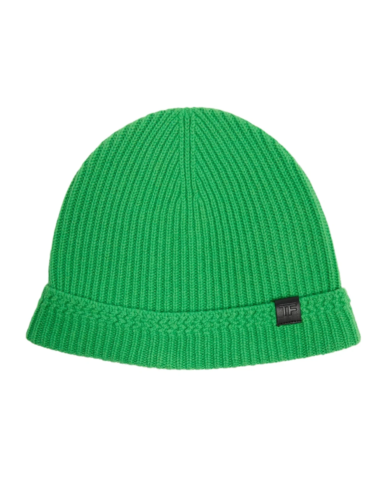 Tom Ford Men's Ribbed Cashmere TF-Tab Beanie Hat