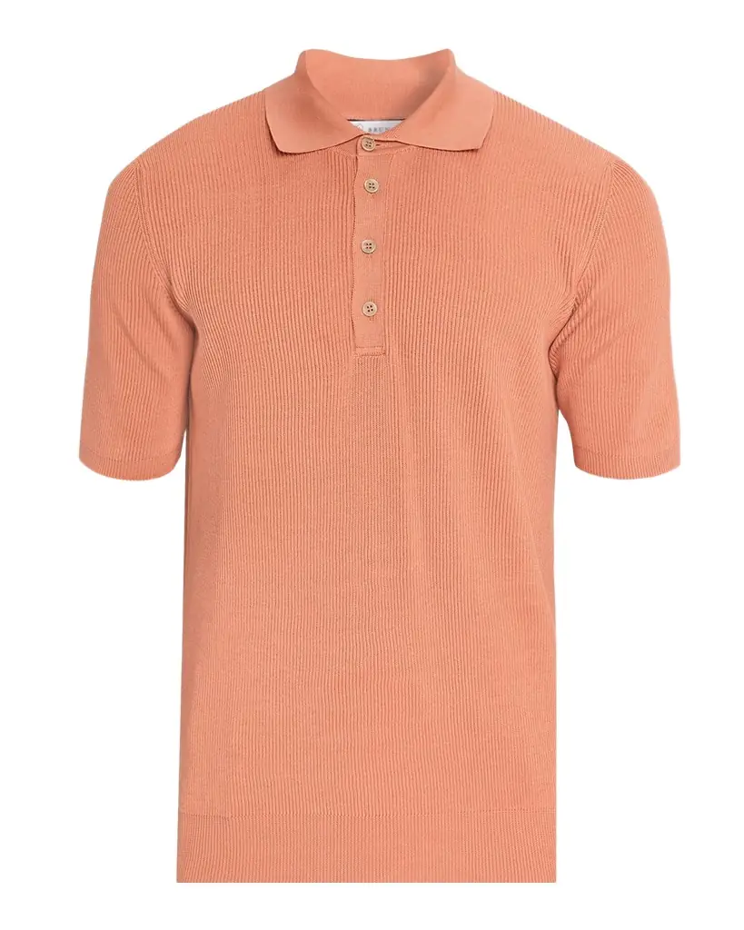 Brunello Cucinelli Men 's Cotton Rib Polo Sweater | Image 1 Brunello Cucinelli Men 's Cotton Rib Polo Sweater | Image 1