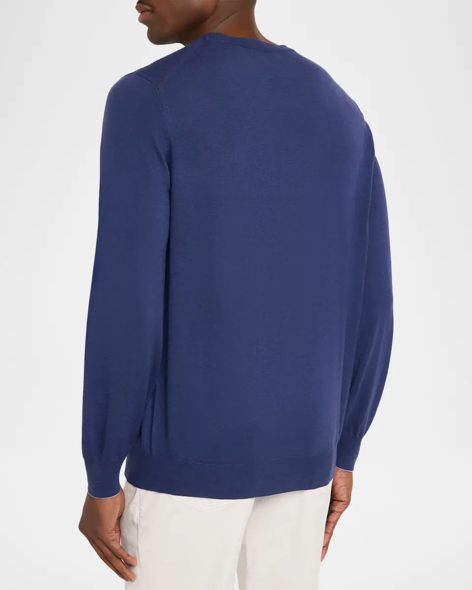 Brunello Cucinelli Men's Wool and Cashmere Crewneck Sweater | Thumbnail 3 Brunello Cucinelli Men's Wool and Cashmere Crewneck Sweater | Thumbnail 3