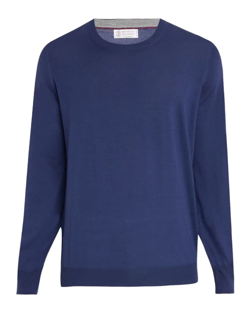 Brunello Cucinelli Men's Wool and Cashmere Crewneck Sweater | Image 1 Brunello Cucinelli Men's Wool and Cashmere Crewneck Sweater | Image 1