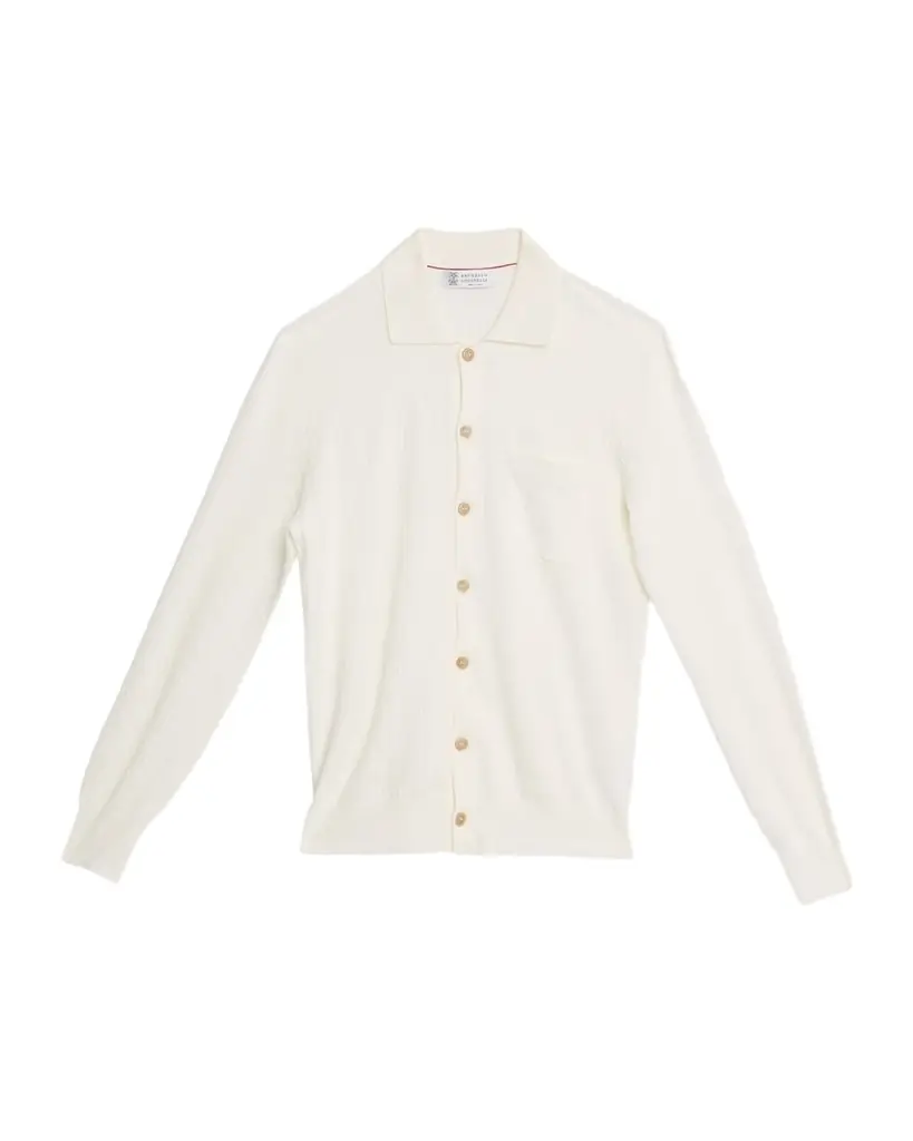 Brunello Cucinelli Men's Cotton Ribbed Cardigan | Image 1 Brunello Cucinelli Men's Cotton Ribbed Cardigan | Image 1