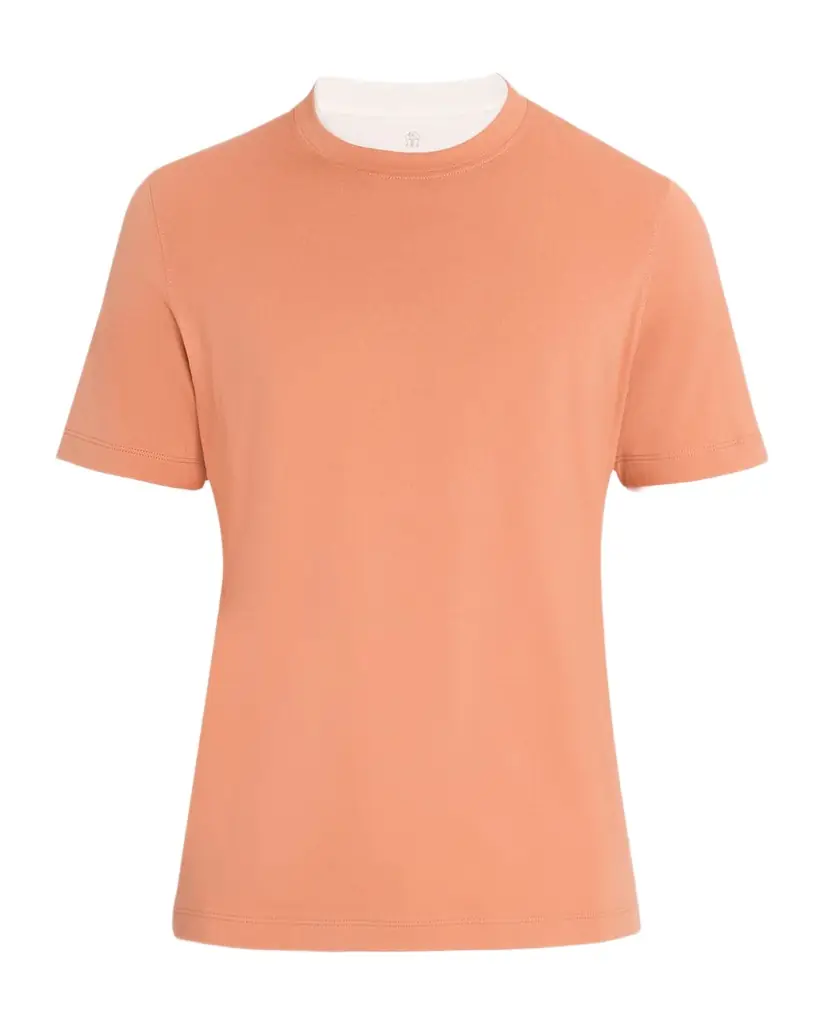 en's Cotton Jersey Crewneck T-Shirt with Tipping en's Cotton Jersey Crewneck T-Shirt with Tipping