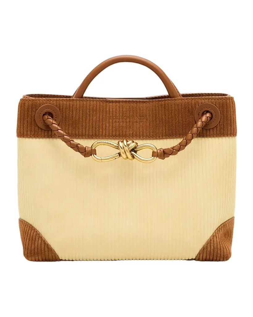 Bottega Veneta Two-Tone Suede Top-Handle Bag | Image 1 Bottega Veneta Two-Tone Suede Top-Handle Bag | Image 1