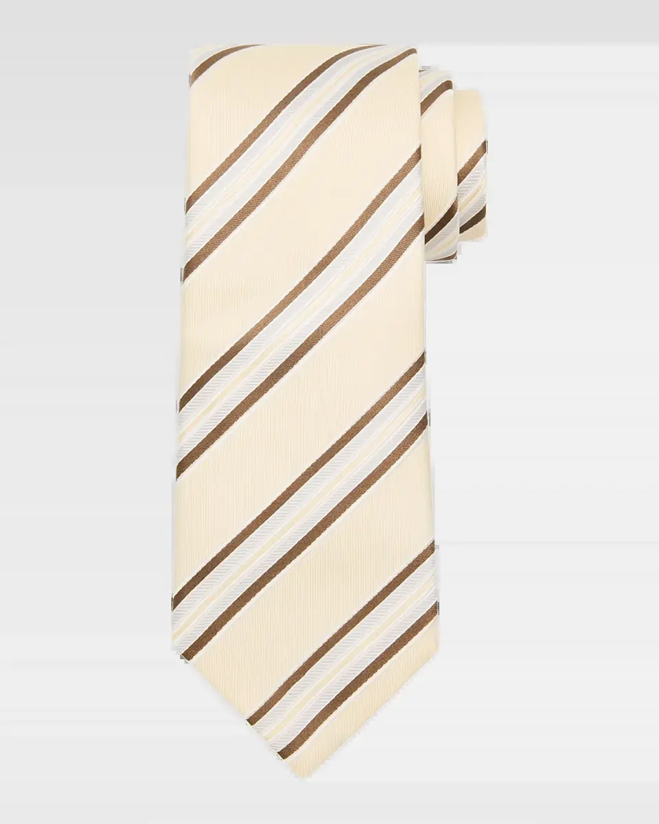 Brunello Cucinelli Men's Striped Silk Tie | Thumbnail 2 Brunello Cucinelli Men's Striped Silk Tie | Thumbnail 2