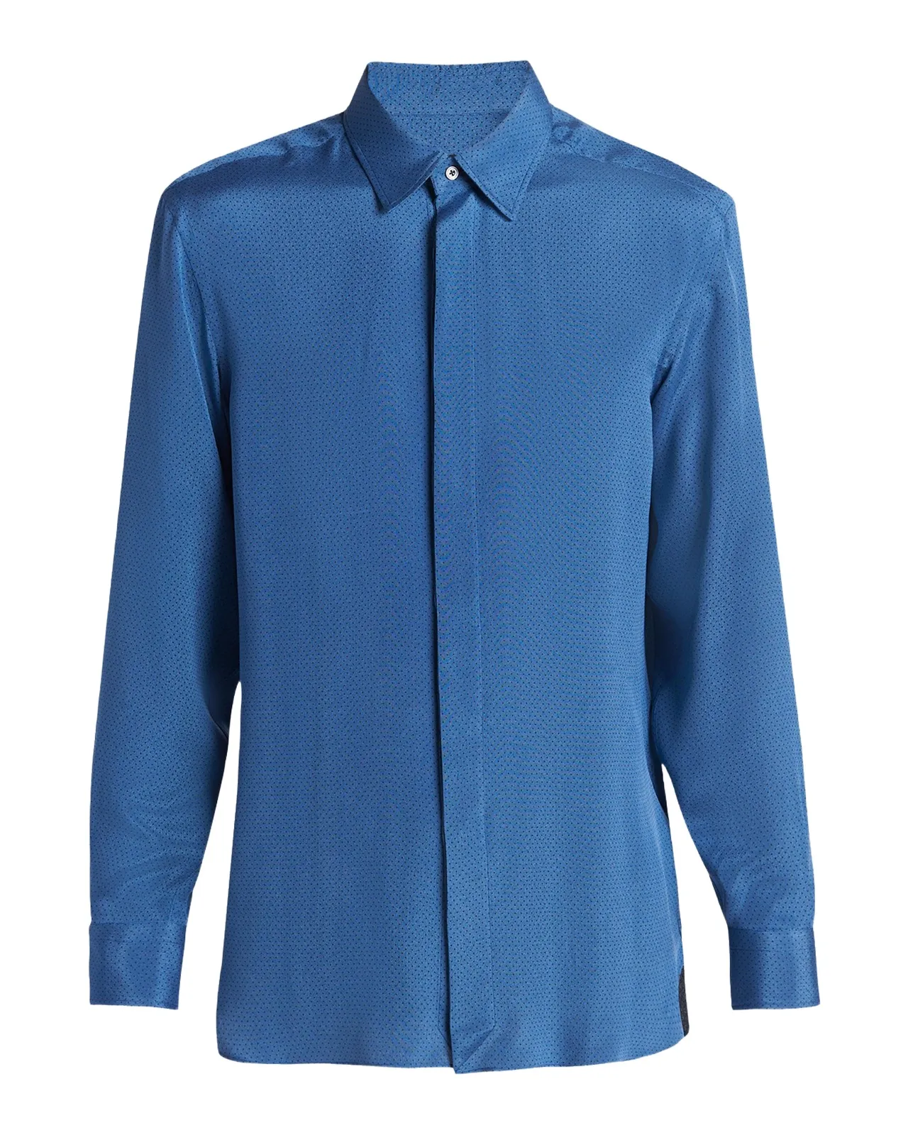 Tom Ford Men's Silk Jacquard Micro-Dot Concealed-Placket Sport Shirt