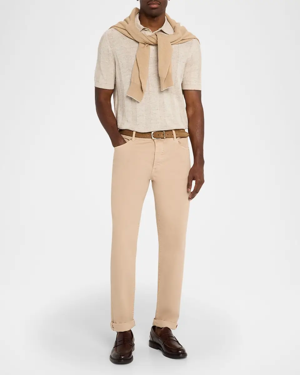 Brunello Cucinelli Men's Garment-Dyed Cotton Five-Pocket Pants | Thumbnail 2 Brunello Cucinelli Men's Garment-Dyed Cotton Five-Pocket Pants | Thumbnail 2