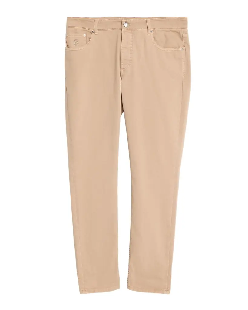 Brunello Cucinelli Men's Garment-Dyed Cotton Five-Pocket Pants