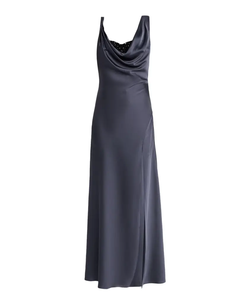 Halston Trina Beaded Cowl-Neck Draped Gown | Image 1 Halston Trina Beaded Cowl-Neck Draped Gown | Image 1