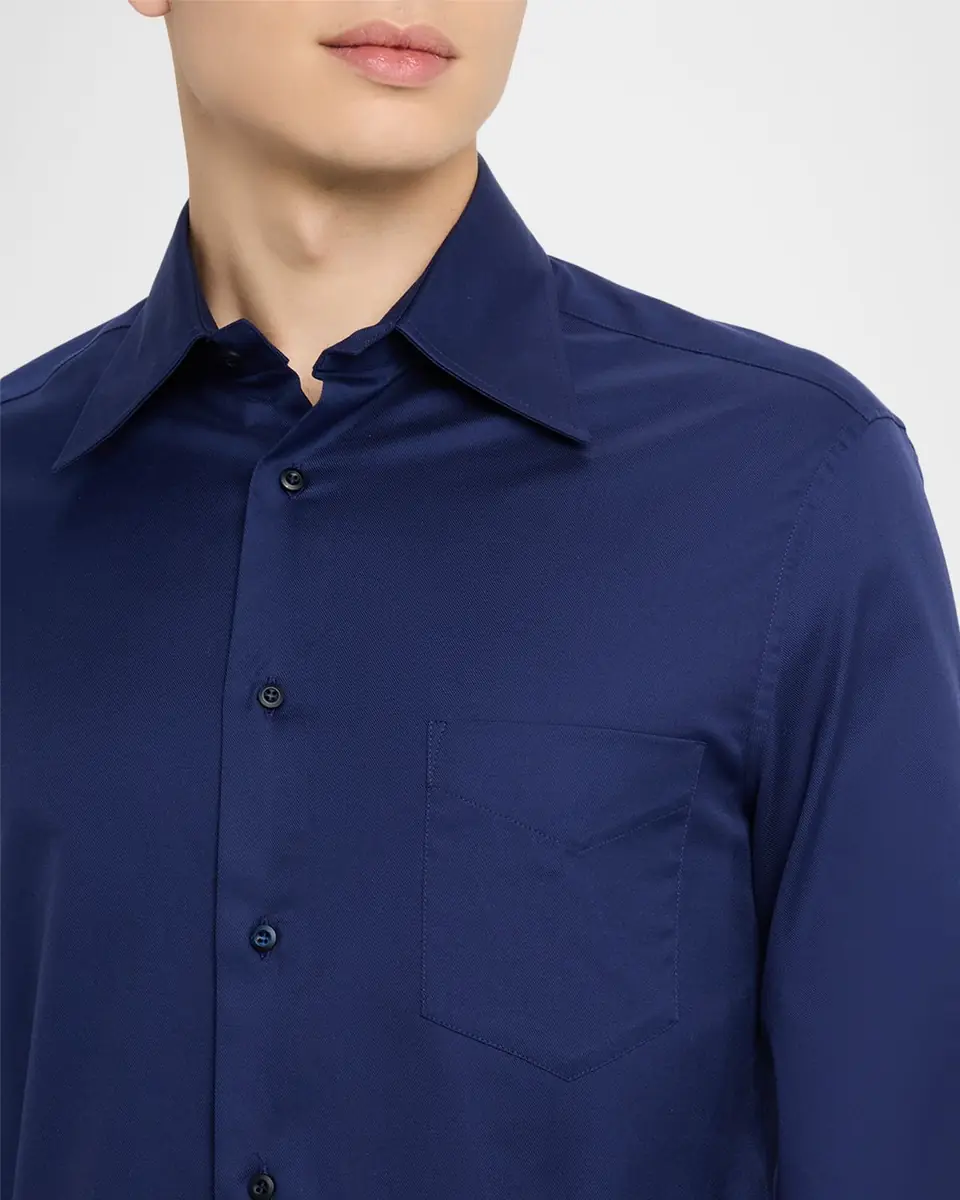 Brunello Cucinelli Men's Point-Collar Cotton Button-Down Shirt | Thumbnail 5