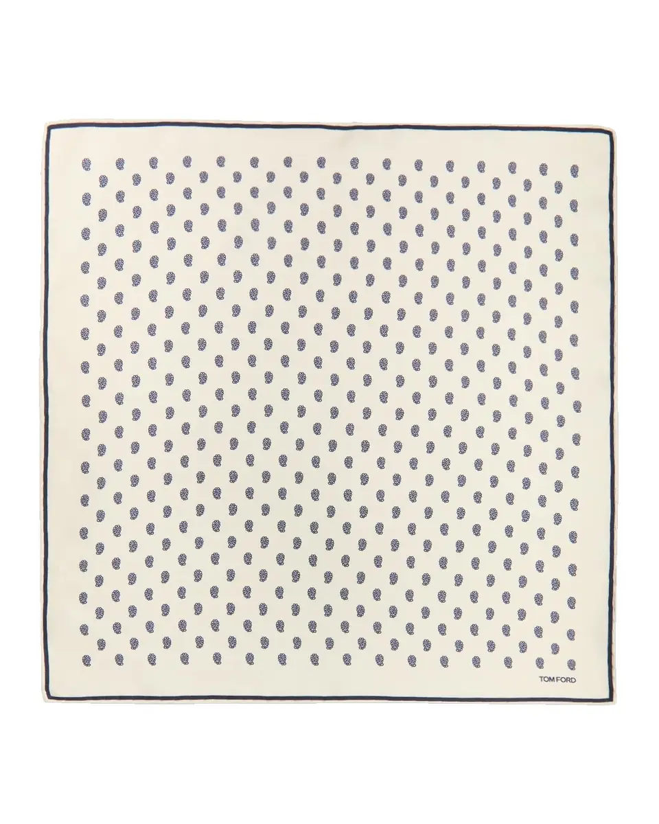 Tom Ford Men's Micro Paisley-Print Silk Pocket Square | Thumbnail 3 Tom Ford Men's Micro Paisley-Print Silk Pocket Square | Thumbnail 3