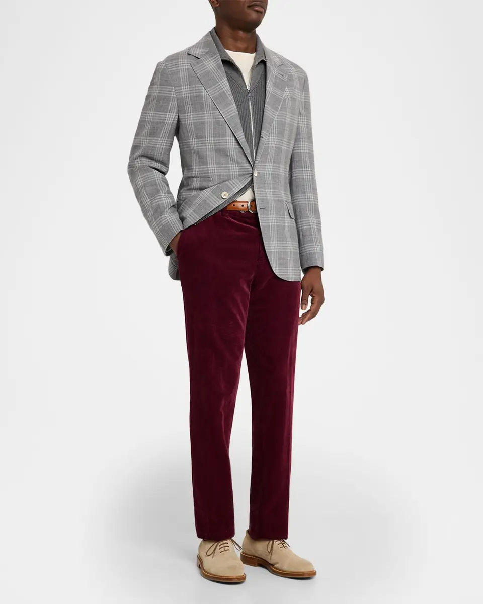 Brunello Cucinelli Men's Cotton Rib High-Neck Zip Cardigan | Thumbnail 2 Brunello Cucinelli Men's Cotton Rib High-Neck Zip Cardigan | Thumbnail 2
