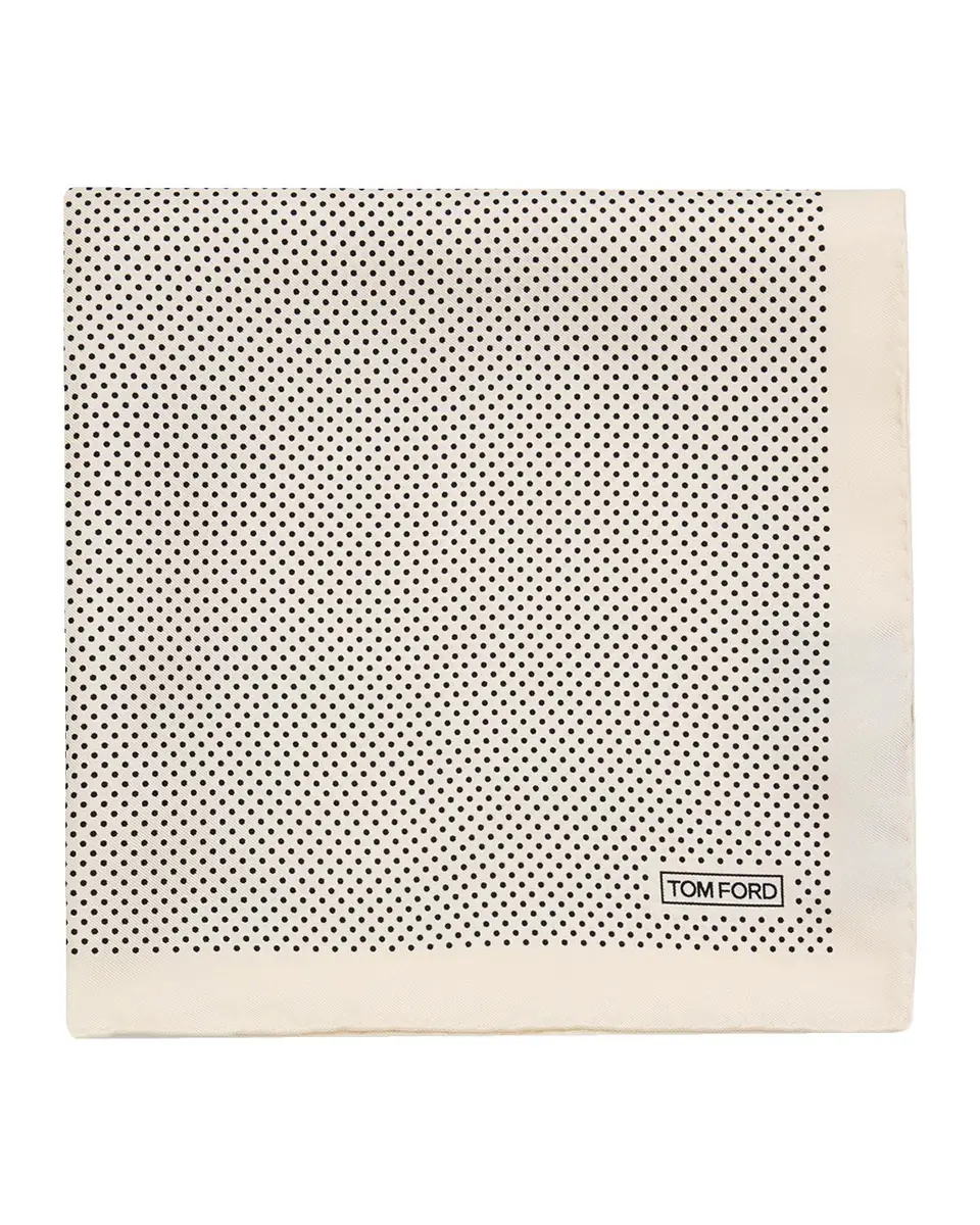Tom Ford Men's Micro Polka Dot Silk Pocket Square | Thumbnail 3