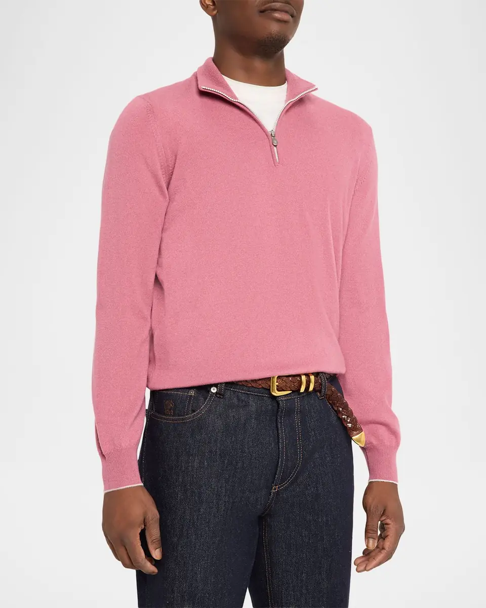 Brunello Cucinelli Men's Cashmere Turtleneck Sweater | Thumbnail 4 Brunello Cucinelli Men's Cashmere Turtleneck Sweater | Thumbnail 4