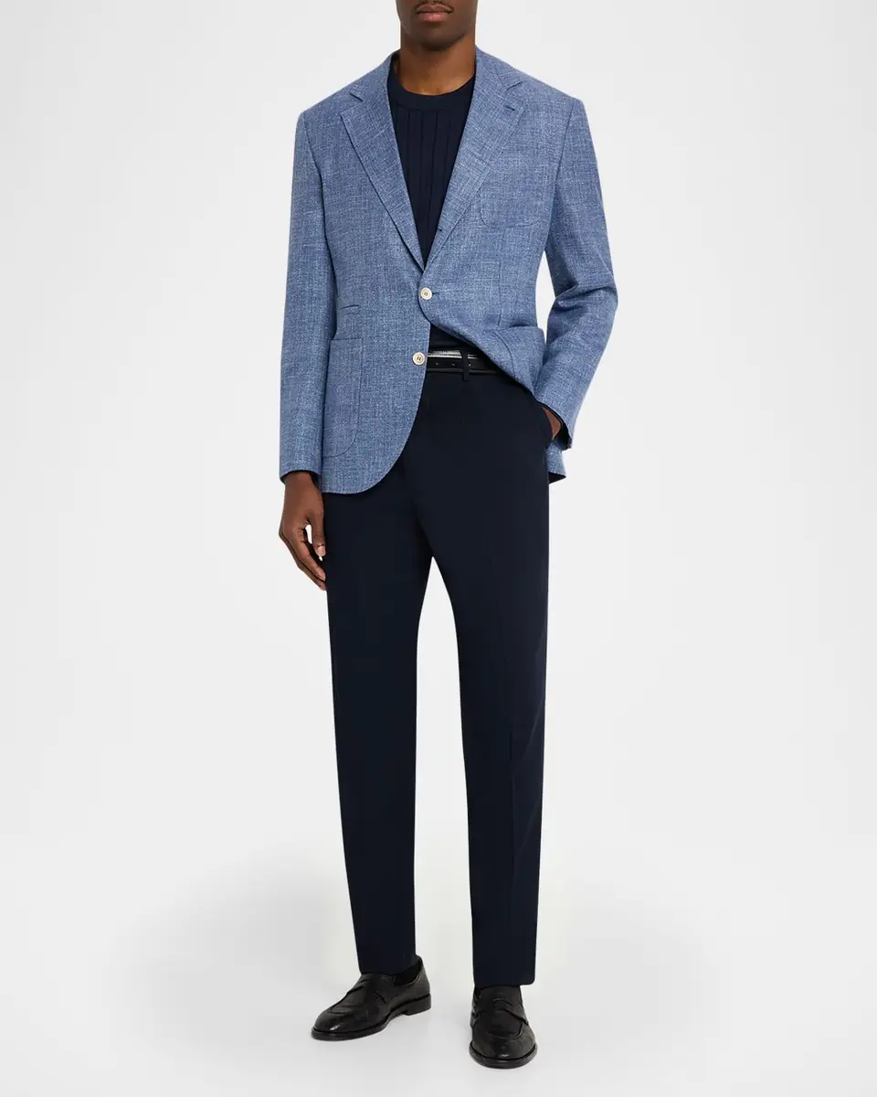 Brunello Cucinelli Men's Cotton Classic-Fit Pleated Pants | Thumbnail 2 Brunello Cucinelli Men's Cotton Classic-Fit Pleated Pants | Thumbnail 2