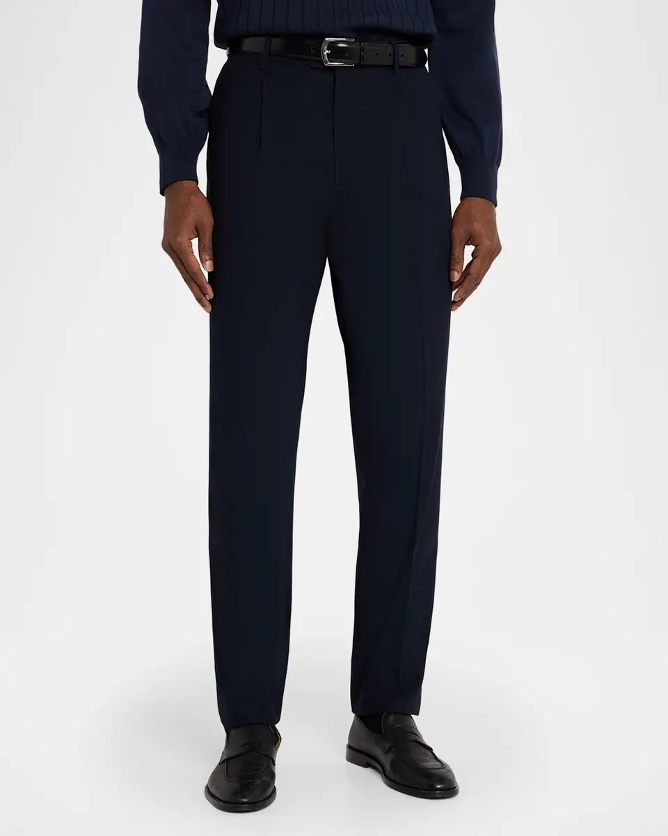 Brunello Cucinelli Men's Cotton Classic-Fit Pleated Pants | Thumbnail 4 Brunello Cucinelli Men's Cotton Classic-Fit Pleated Pants | Thumbnail 4