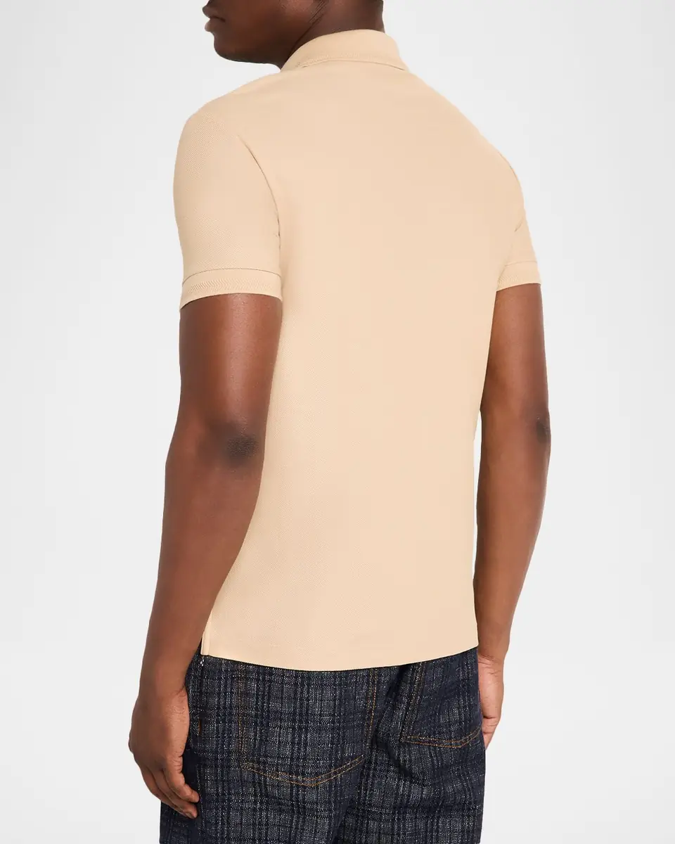 Burberry Men's Cotton Pique Check-Placket Polo Shirt | Thumbnail 3 Burberry Men's Cotton Pique Check-Placket Polo Shirt | Thumbnail 3
