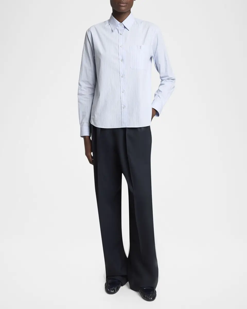 Saint Laurent Striped Cotton Button-Down Shirt | Thumbnail 2 Saint Laurent Striped Cotton Button-Down Shirt | Thumbnail 2