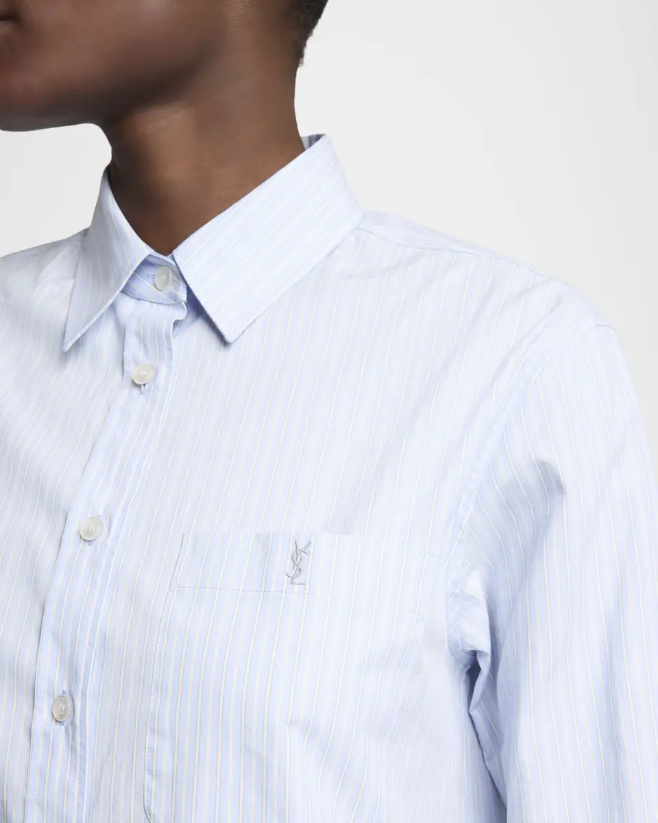 Saint Laurent Striped Cotton Button-Down Shirt | Thumbnail 5 Saint Laurent Striped Cotton Button-Down Shirt | Thumbnail 5