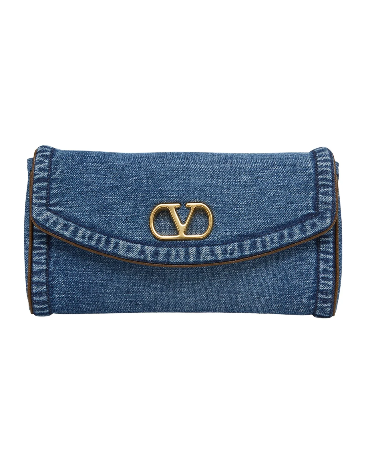 DeVain Small Denim VLogo Shoulder Bag