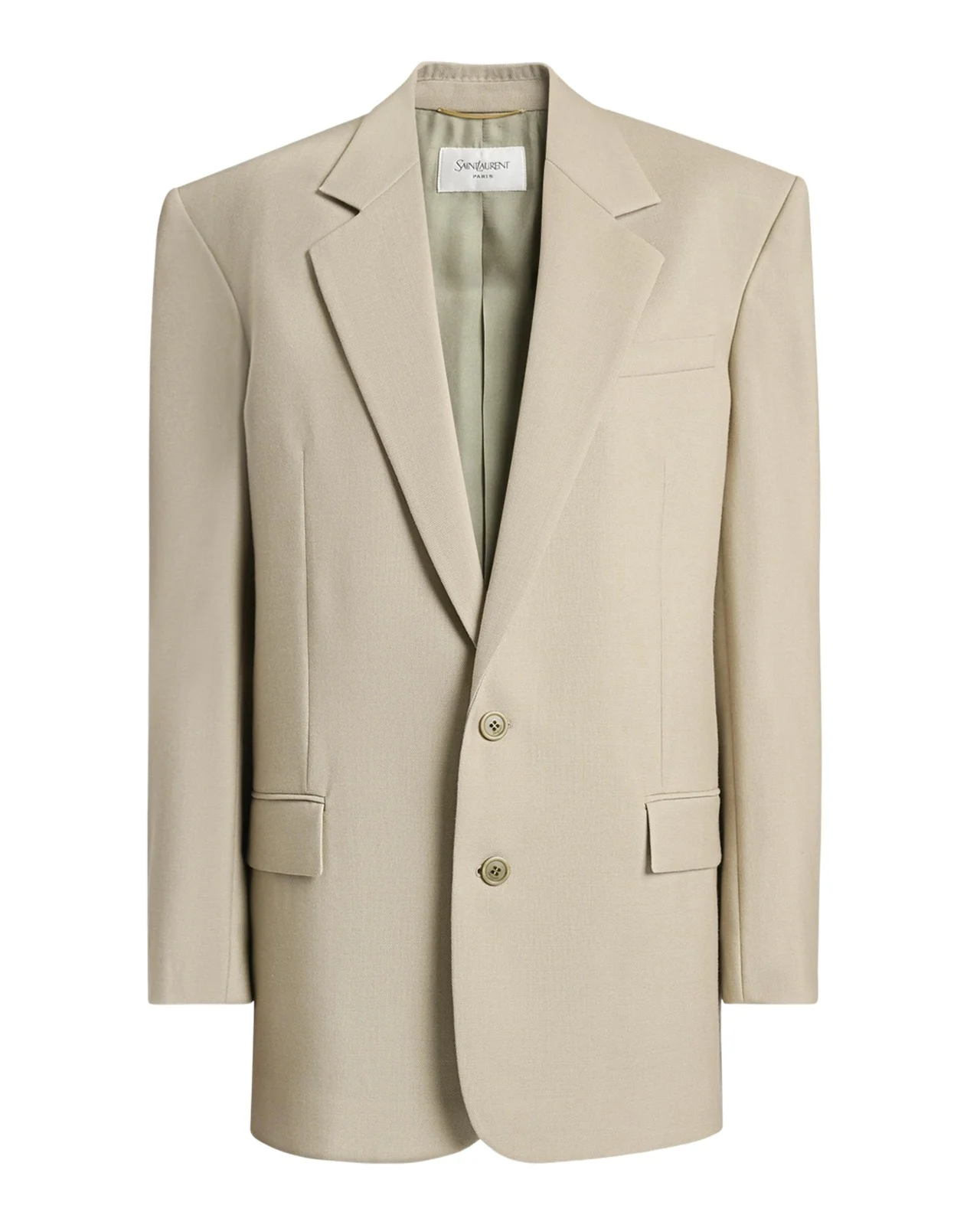 Single-Breasted Oversized Wool-Silk Blazer Jacket