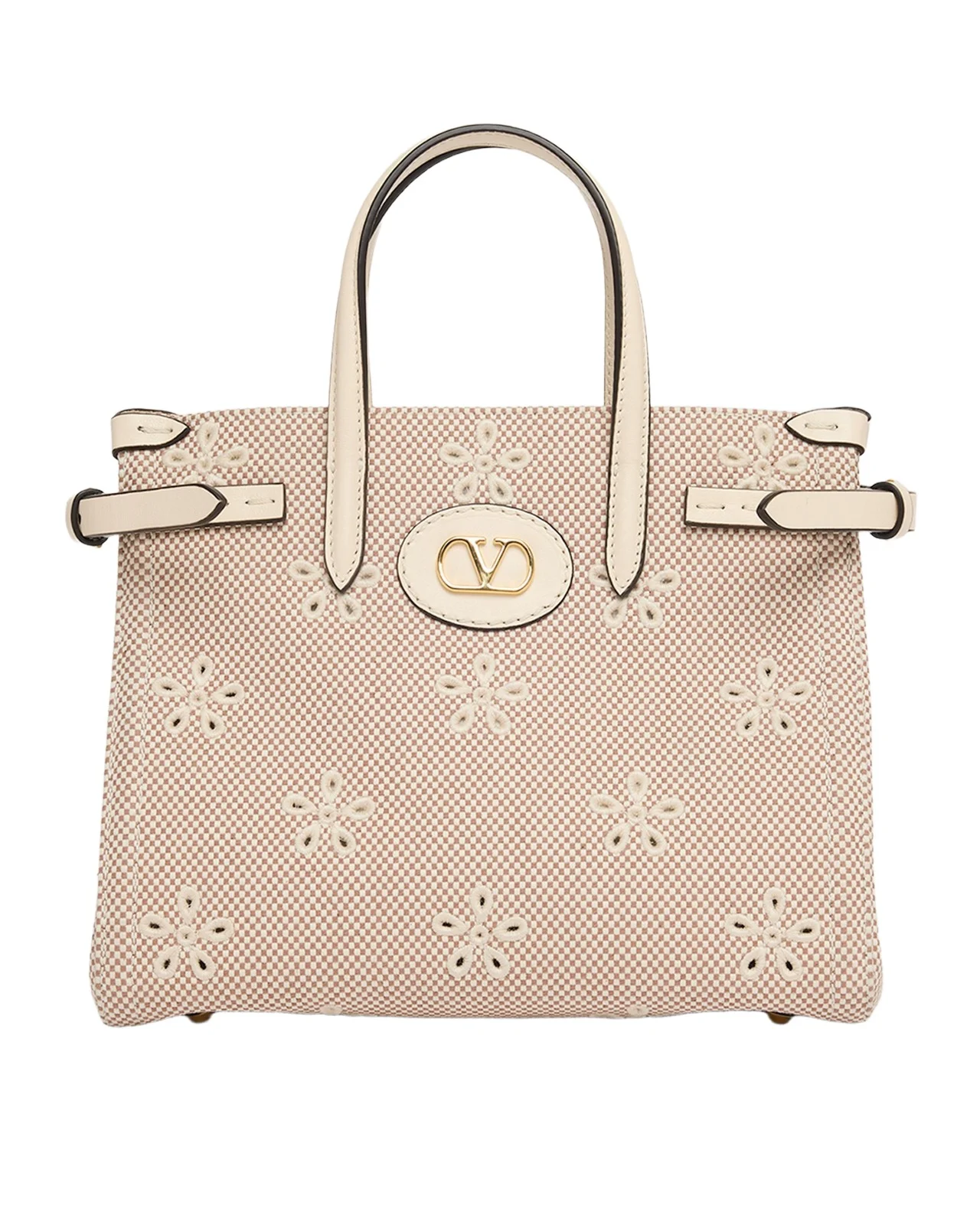 Small Eyelet-Embroidered Canvas Tote Bag Small Eyelet-Embroidered Canvas Tote Bag