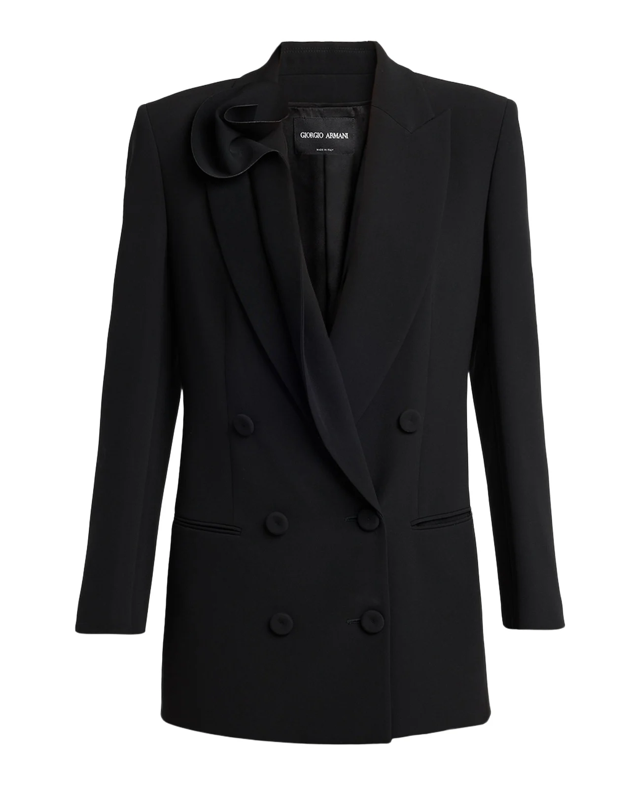 Giorgio Armani Rosette Lapel Double-Breasted Blazer Jacket