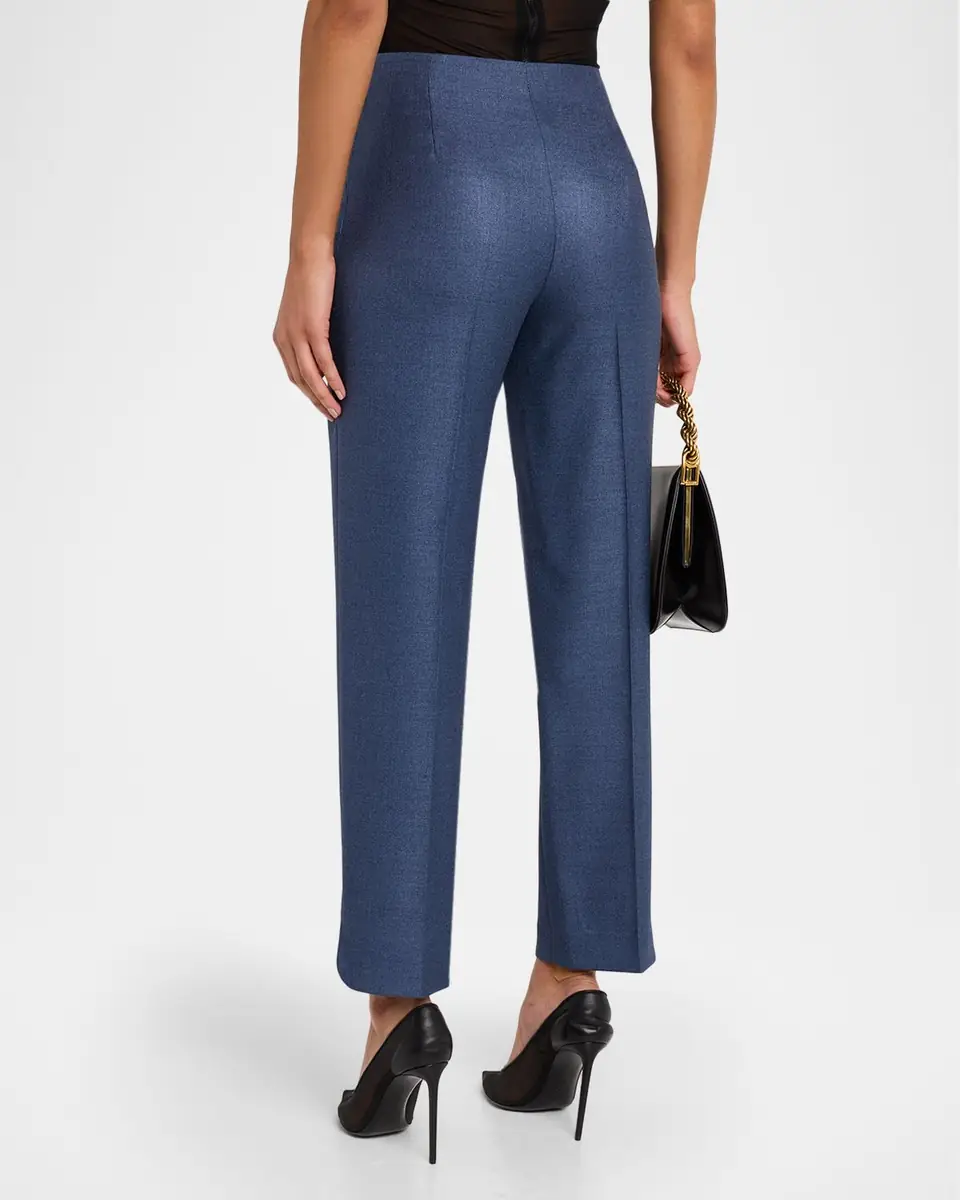 Giorgio Armani Silk Straight-Leg Ankle Slit Trousers | Thumbnail 3 Giorgio Armani Silk Straight-Leg Ankle Slit Trousers | Thumbnail 3
