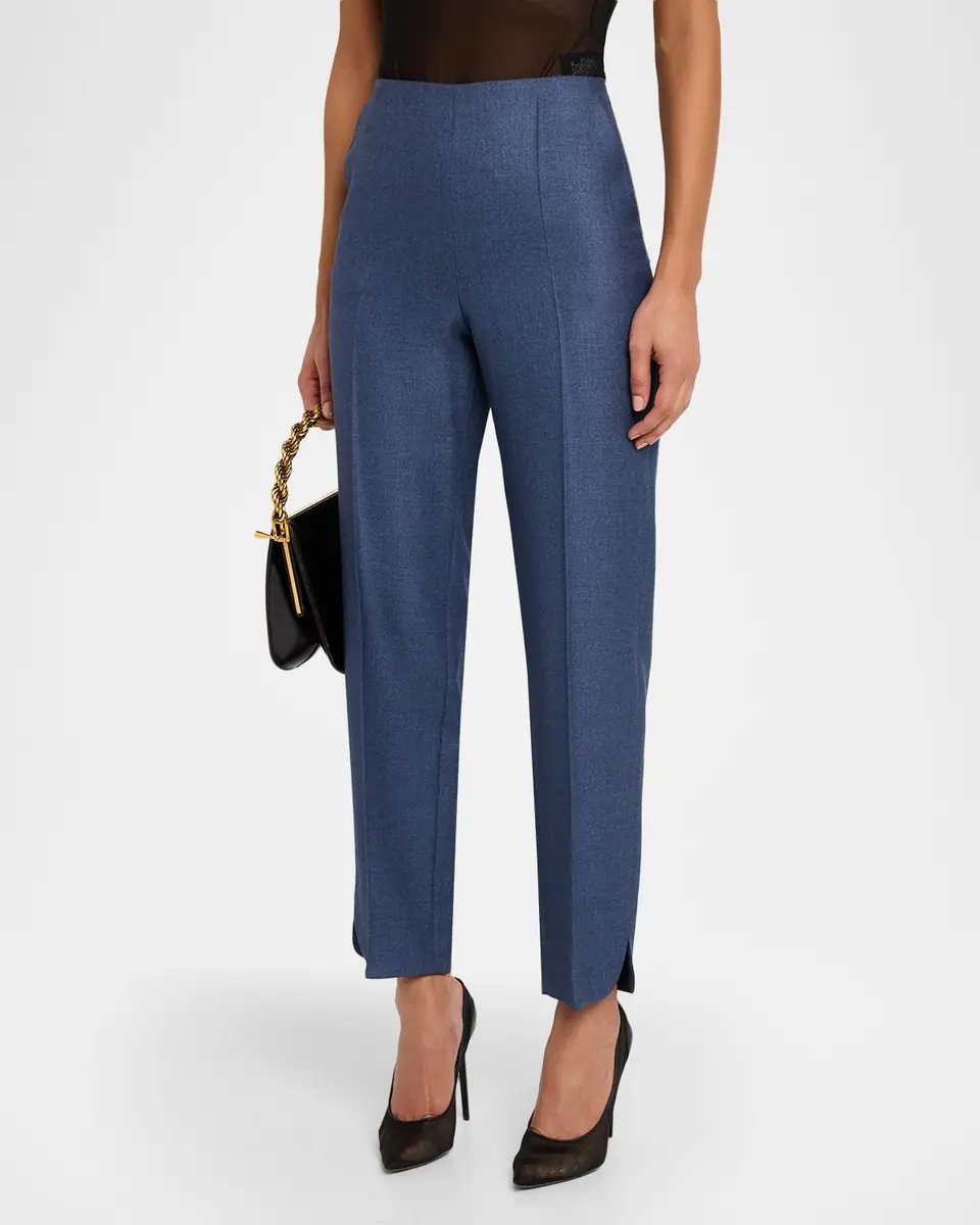 Giorgio Armani Silk Straight-Leg Ankle Slit Trousers | Thumbnail 4 Giorgio Armani Silk Straight-Leg Ankle Slit Trousers | Thumbnail 4