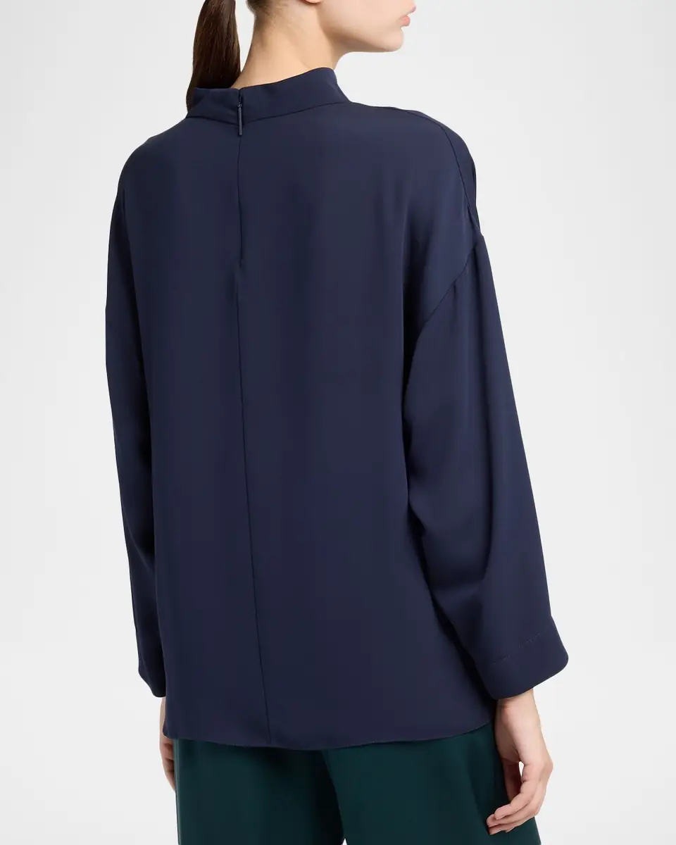 Giorgio Armani Draped Silk Georgette Shirt | Thumbnail 3 Giorgio Armani Draped Silk Georgette Shirt | Thumbnail 3