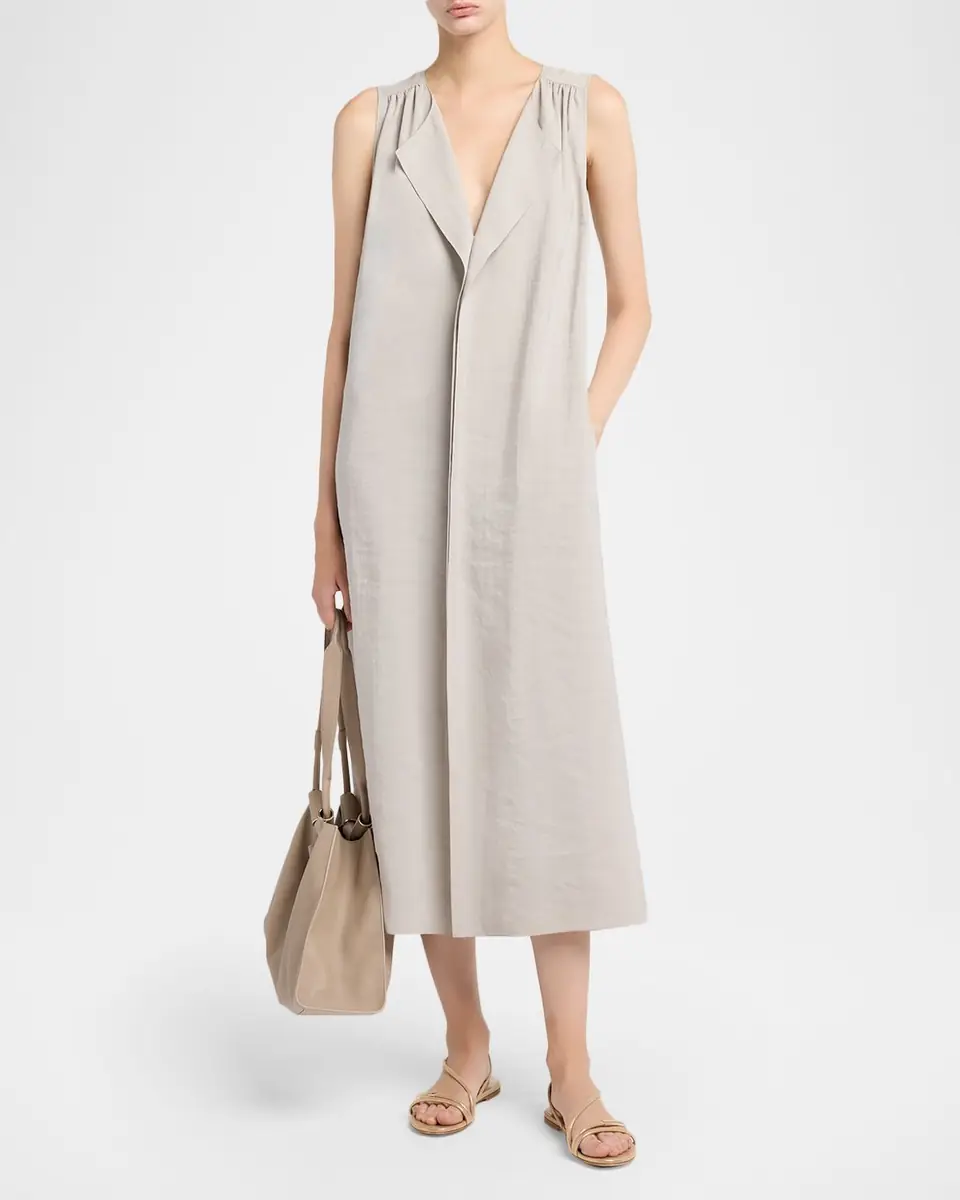 Giorgio Armani Sleeveless Silk Maxi Shirtdress | Thumbnail 2 Giorgio Armani Sleeveless Silk Maxi Shirtdress | Thumbnail 2