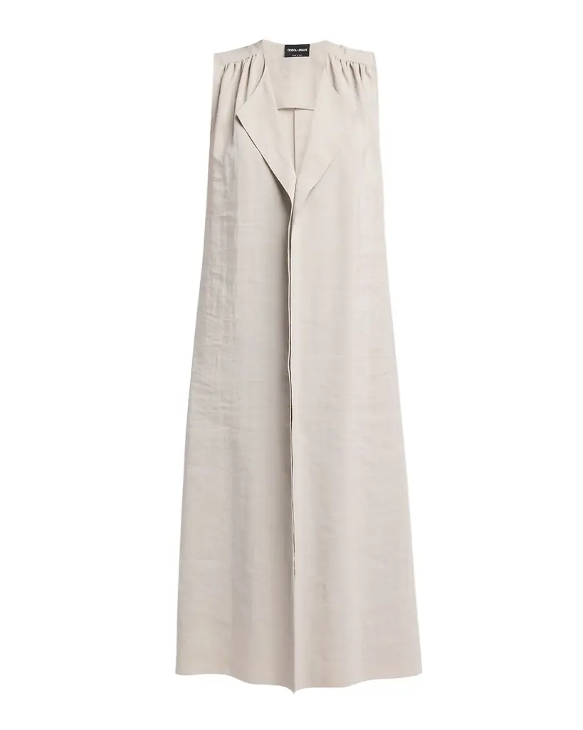 Giorgio Armani Sleeveless Silk Maxi Shirtdress | Image 1 Giorgio Armani Sleeveless Silk Maxi Shirtdress | Image 1