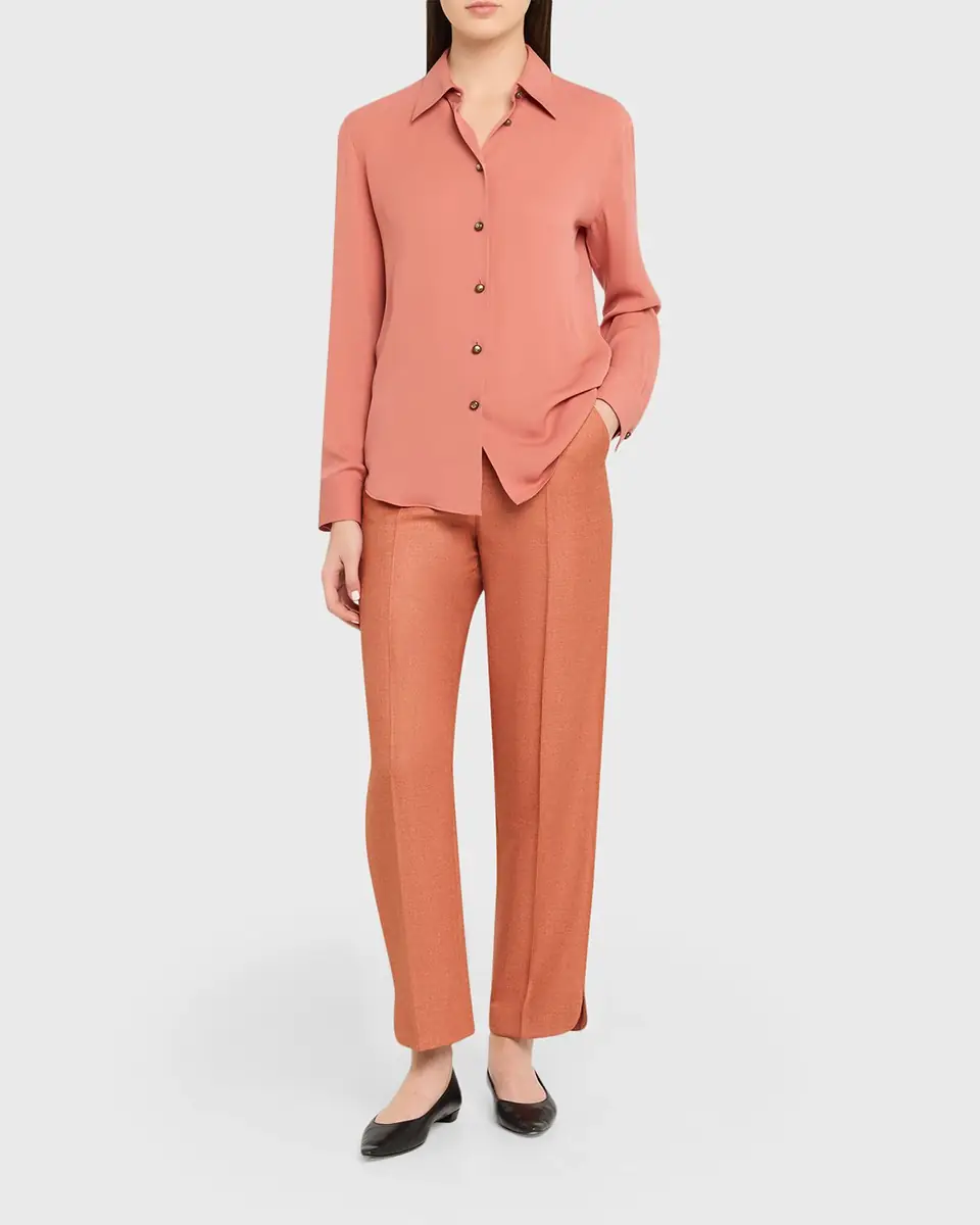 Giorgio Armani Silk Wool Straight-Leg Trousers | Thumbnail 2 Giorgio Armani Silk Wool Straight-Leg Trousers | Thumbnail 2