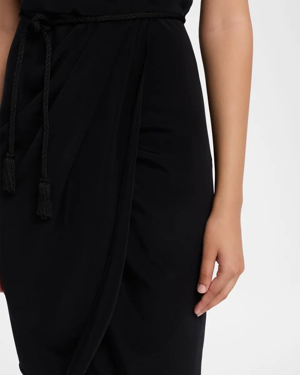 Giorgio Armani Belted Cap-Sleeve Jersey Wrap Dress | Thumbnail 5