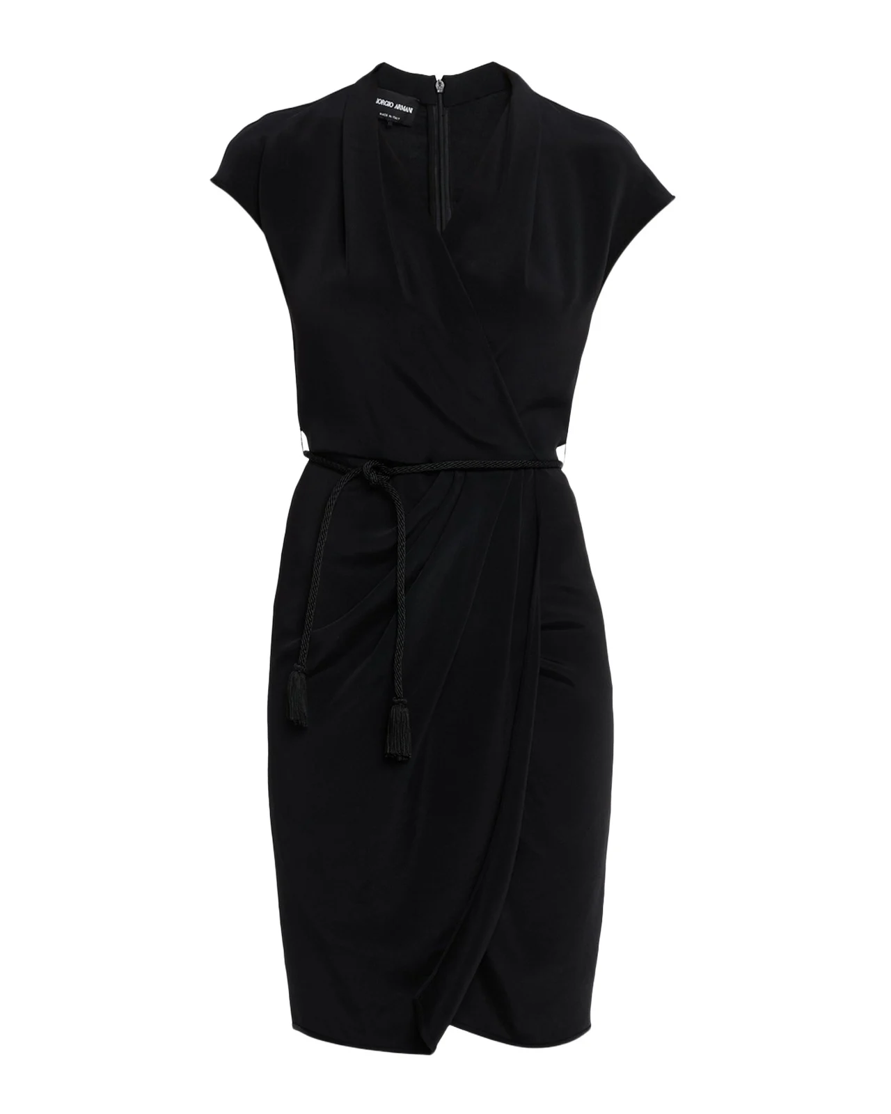 Belted Cap-Sleeve Jersey Wrap Dress Belted Cap-Sleeve Jersey Wrap Dress