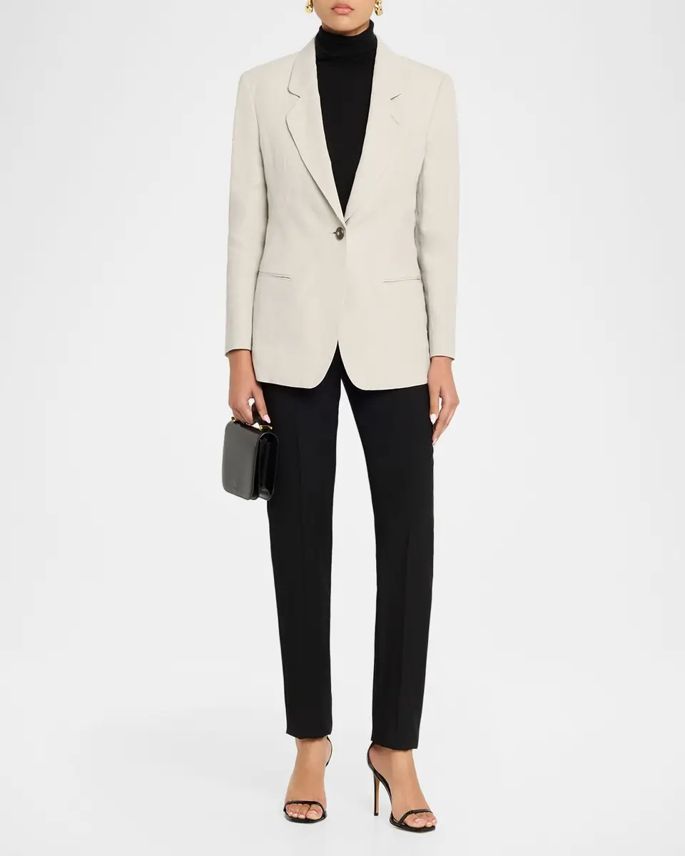 Giorgio Armani Linen Single-Breasted Blazer Jacket | Thumbnail 2 Giorgio Armani Linen Single-Breasted Blazer Jacket | Thumbnail 2