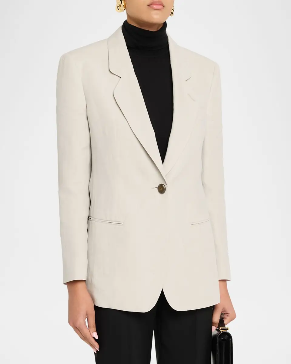 Giorgio Armani Linen Single-Breasted Blazer Jacket | Thumbnail 4 Giorgio Armani Linen Single-Breasted Blazer Jacket | Thumbnail 4