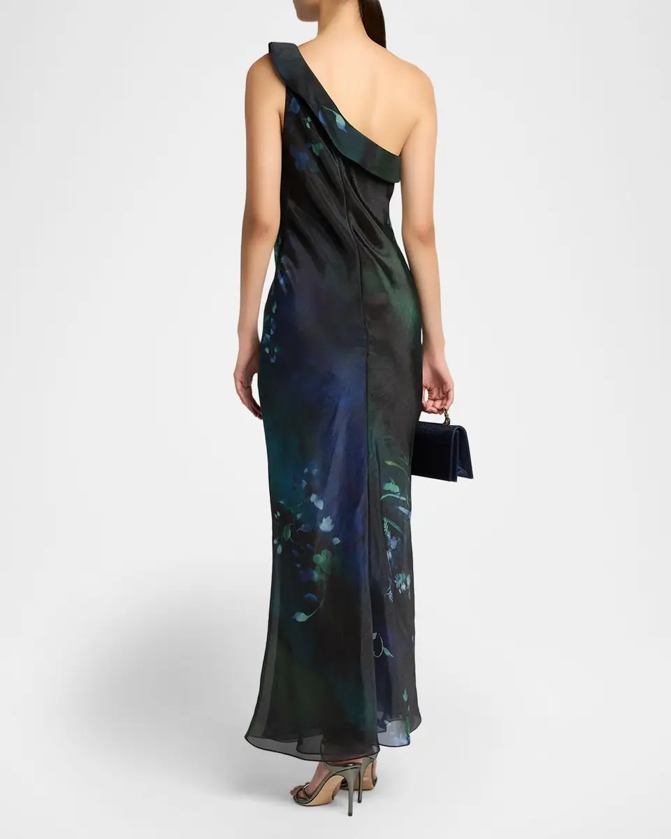 Giorgio Armani One-Shoulder Floral Silk Maxi Slip Dress | Thumbnail 3 Giorgio Armani One-Shoulder Floral Silk Maxi Slip Dress | Thumbnail 3