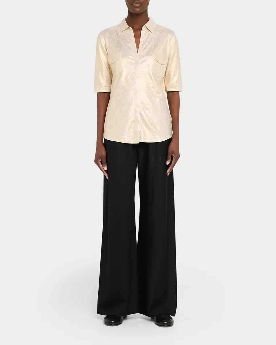 MAJESTIC FILATURES Button-Down Metallic Stretch Linen Shirt | Thumbnail 2 MAJESTIC FILATURES Button-Down Metallic Stretch Linen Shirt | Thumbnail 2