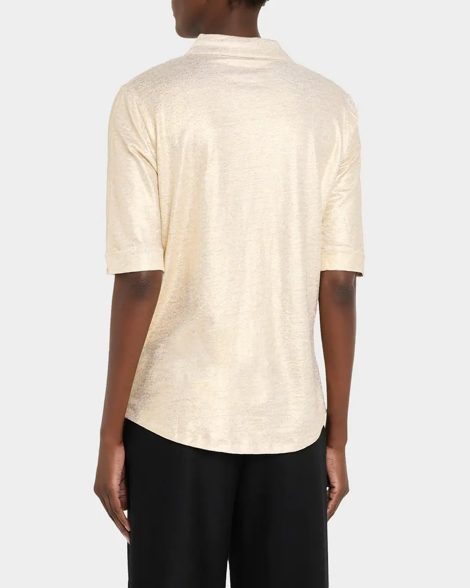 MAJESTIC FILATURES Button-Down Metallic Stretch Linen Shirt | Thumbnail 3 MAJESTIC FILATURES Button-Down Metallic Stretch Linen Shirt | Thumbnail 3