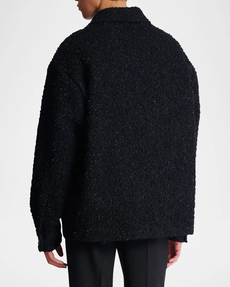Balmain Men's Monogram Tweed Overshirt | Thumbnail 3 Balmain Men's Monogram Tweed Overshirt | Thumbnail 3