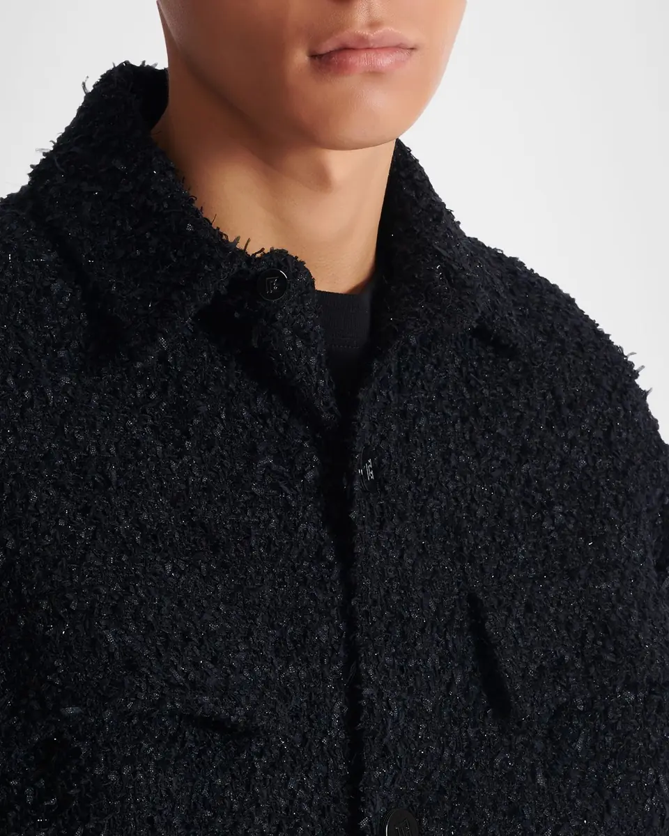 Balmain Men's Monogram Tweed Overshirt | Thumbnail 5 Balmain Men's Monogram Tweed Overshirt | Thumbnail 5