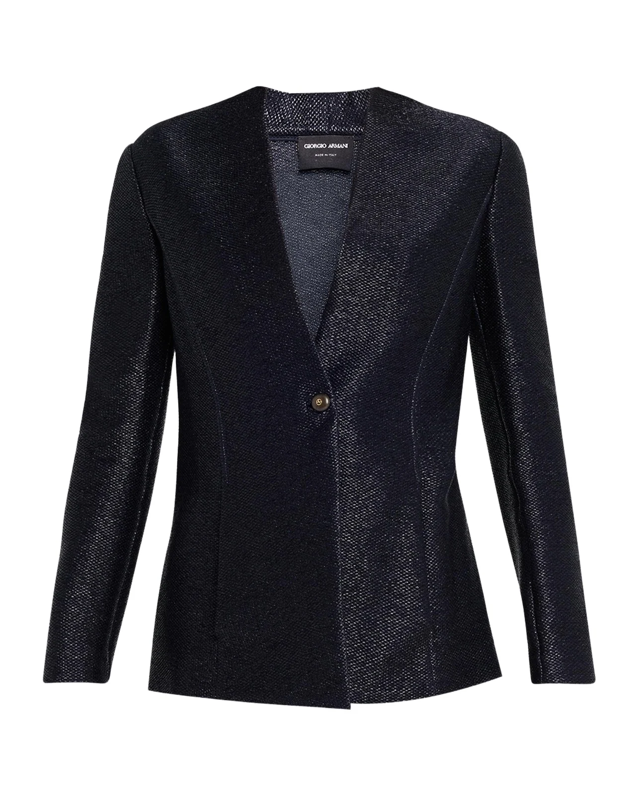 Metallic Raffia Single-Breasted Jacket Metallic Raffia Single-Breasted Jacket