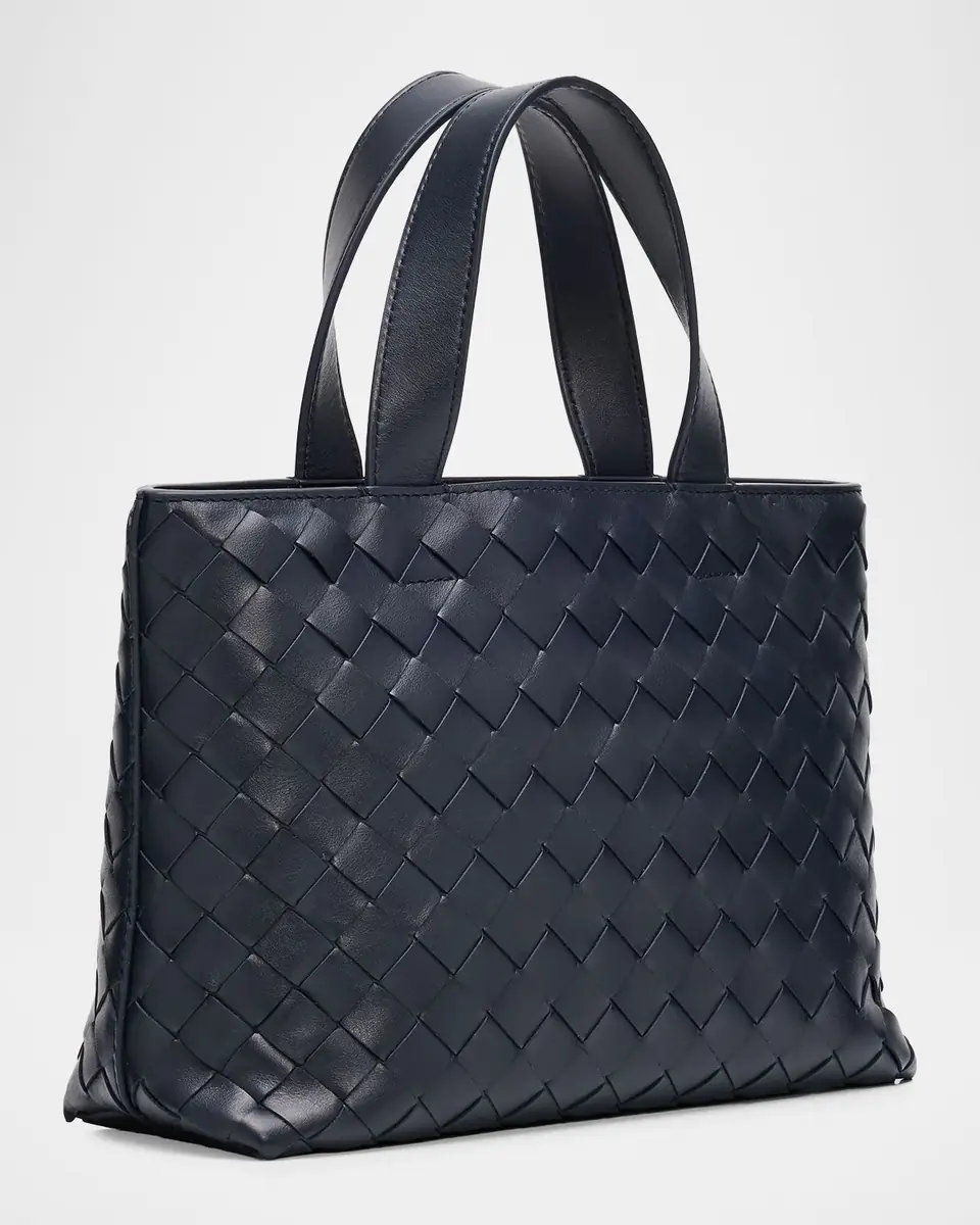 Bottega Veneta Men's Mini Intrecciato Leather Zipped Tote Bag | Thumbnail 2 Bottega Veneta Men's Mini Intrecciato Leather Zipped Tote Bag | Thumbnail 2
