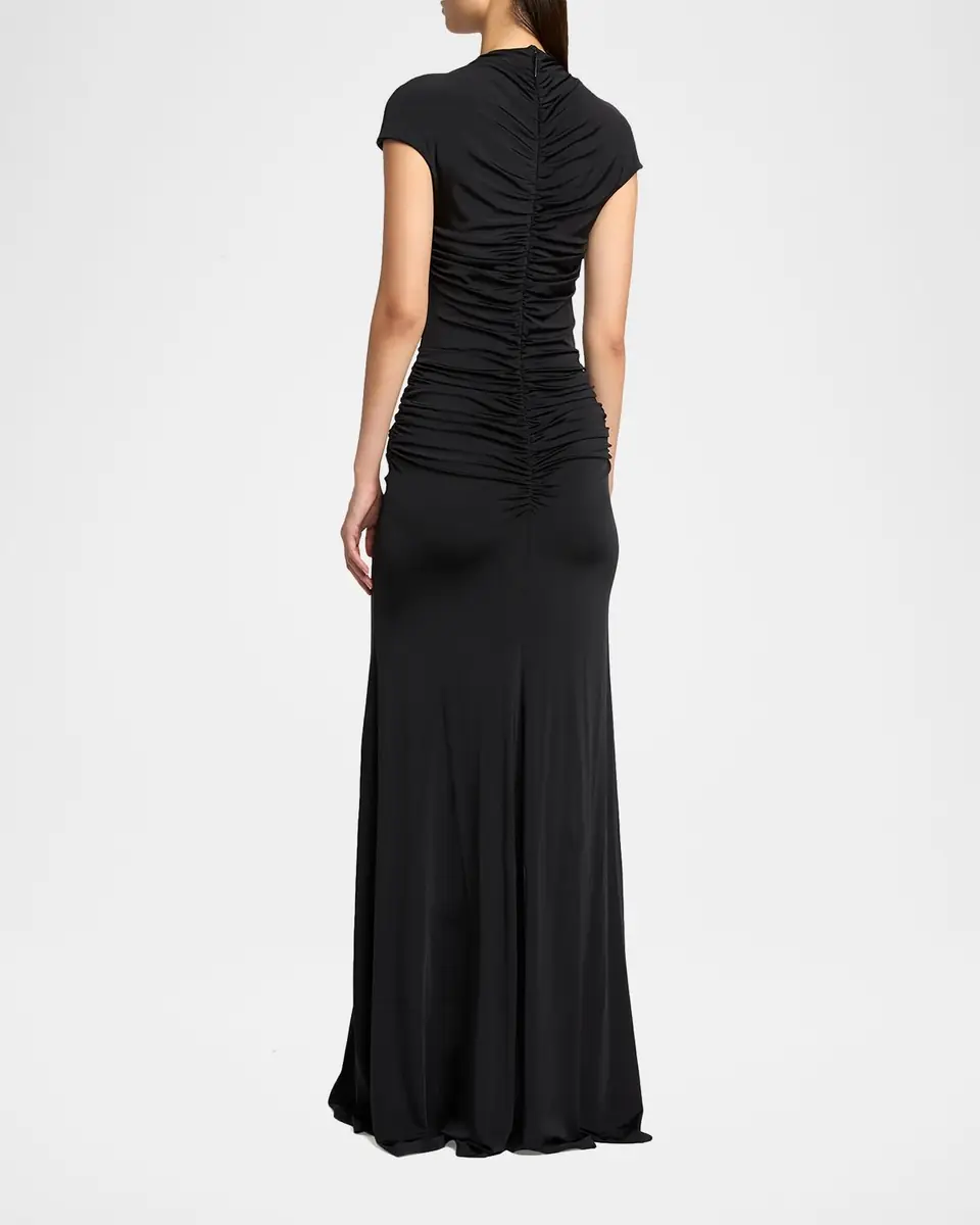 Giorgio Armani Ruched Cap-Sleeve Rhinestone Gown | Thumbnail 3 Giorgio Armani Ruched Cap-Sleeve Rhinestone Gown | Thumbnail 3