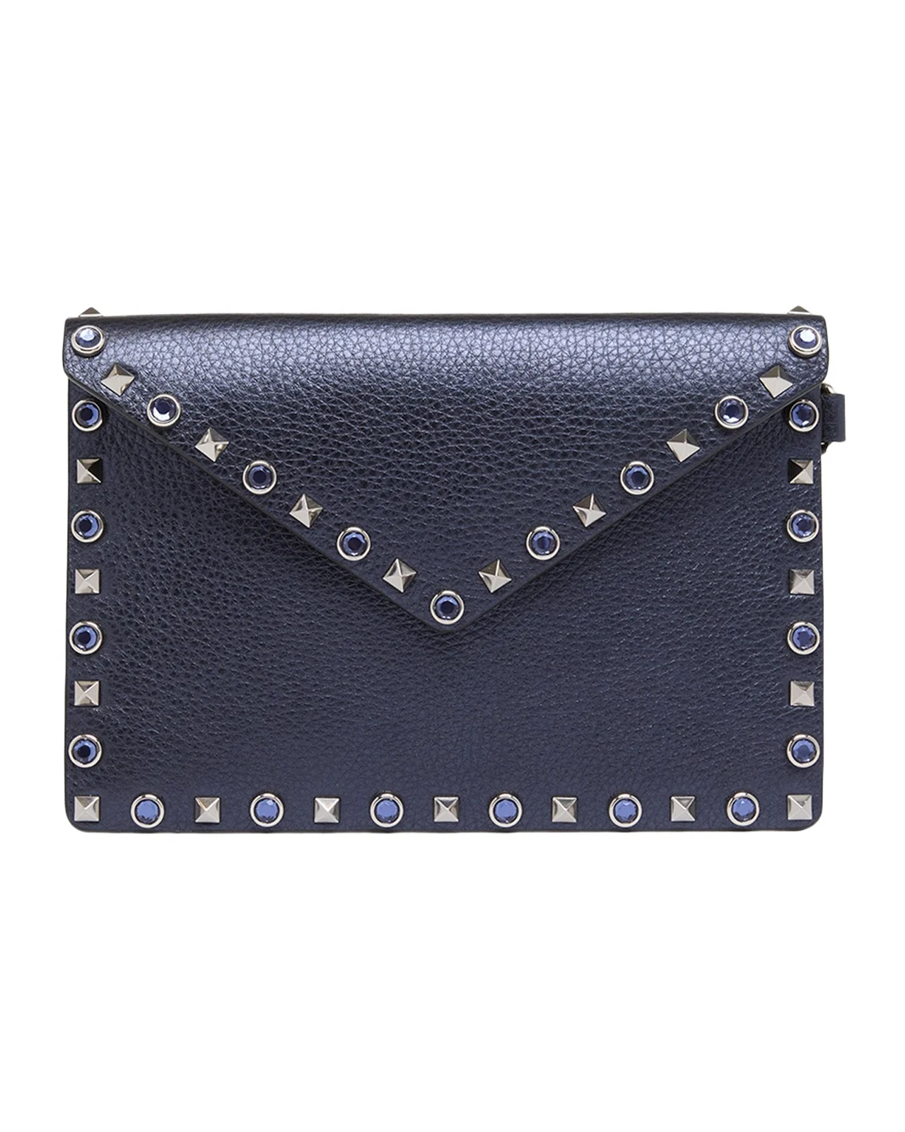 Medium Rockstud & Rhinestone Flat Pouch Bag Medium Rockstud & Rhinestone Flat Pouch Bag