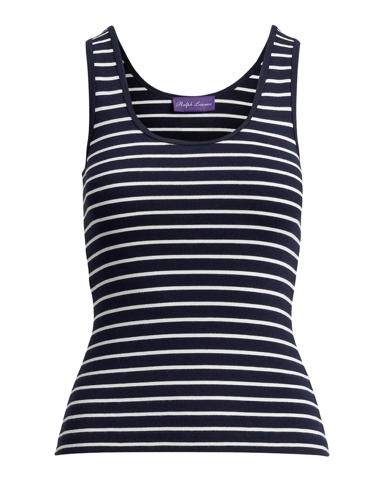 Ralph Lauren Collection Ellis Rib-Knit Striped Tank Top