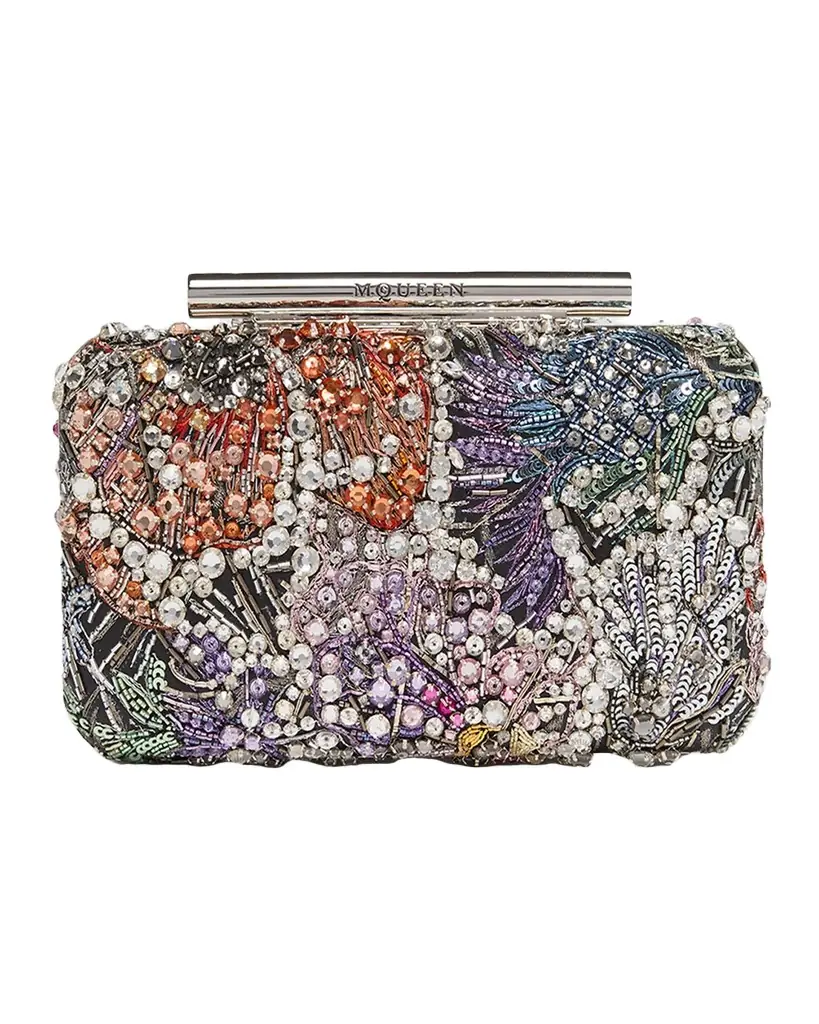 Alexander McQueen Bead & Crystal T-Bar Clutch Bag | Image 1 Alexander McQueen Bead & Crystal T-Bar Clutch Bag | Image 1